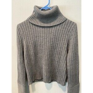 Jonathan Simkhai Gray Ripped Turtleneck Sweater Sz L flawed
